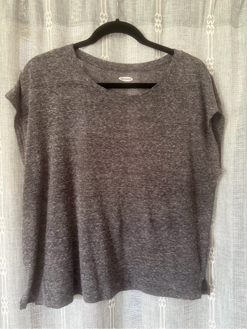 Old Navy Heather Gray linen blend cropped Tee